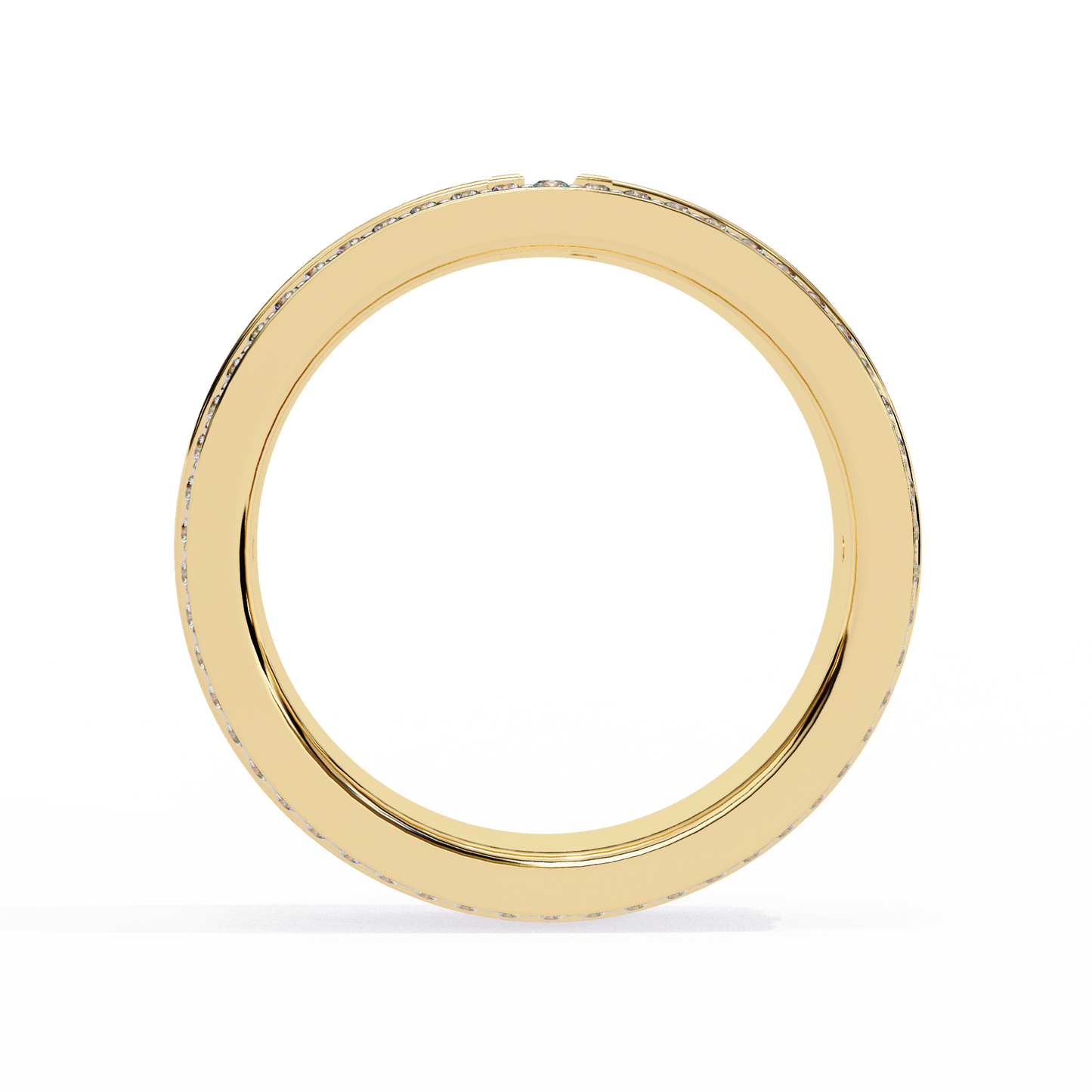 Round Cut Lab Grown Diamond Unique Half Eternity Beautiful Unisex Wedding Band