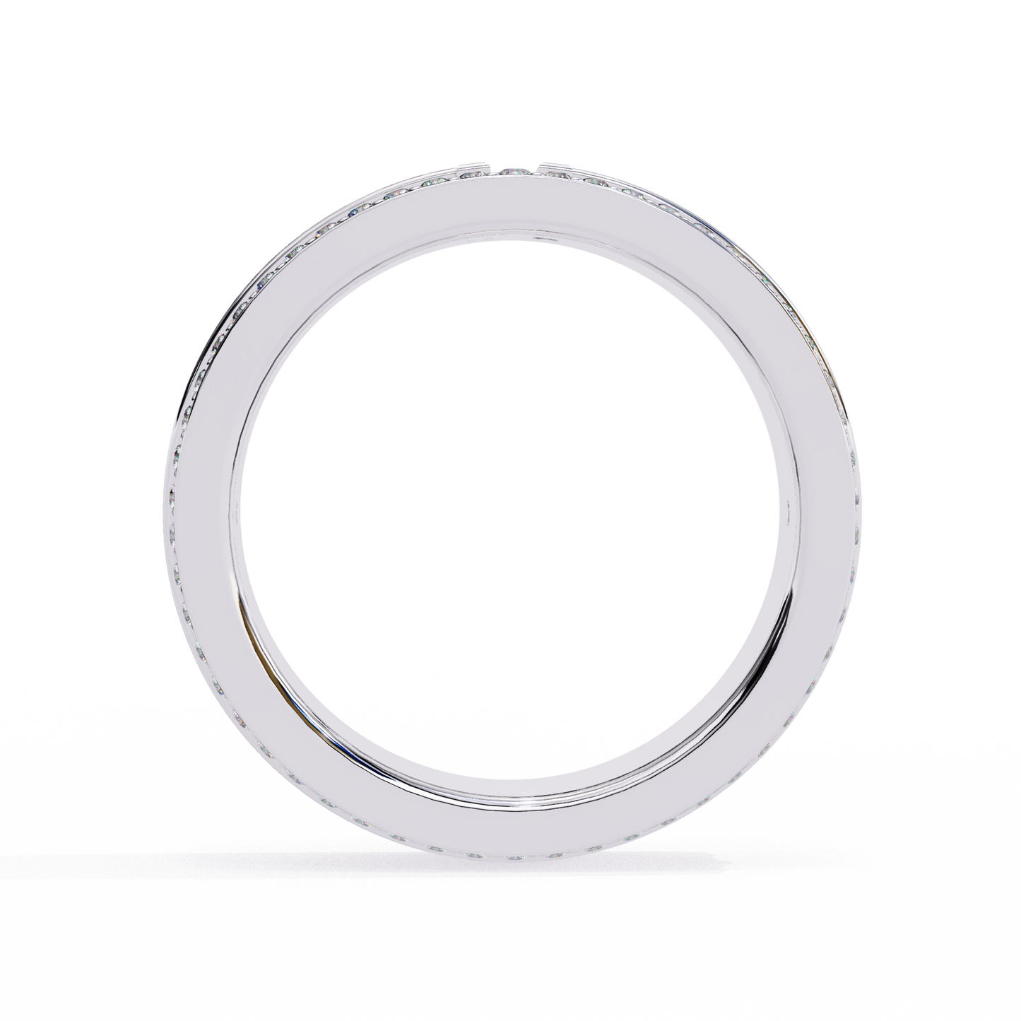 Round Cut Lab Grown Diamond Unique Half Eternity Beautiful Unisex Wedding Band