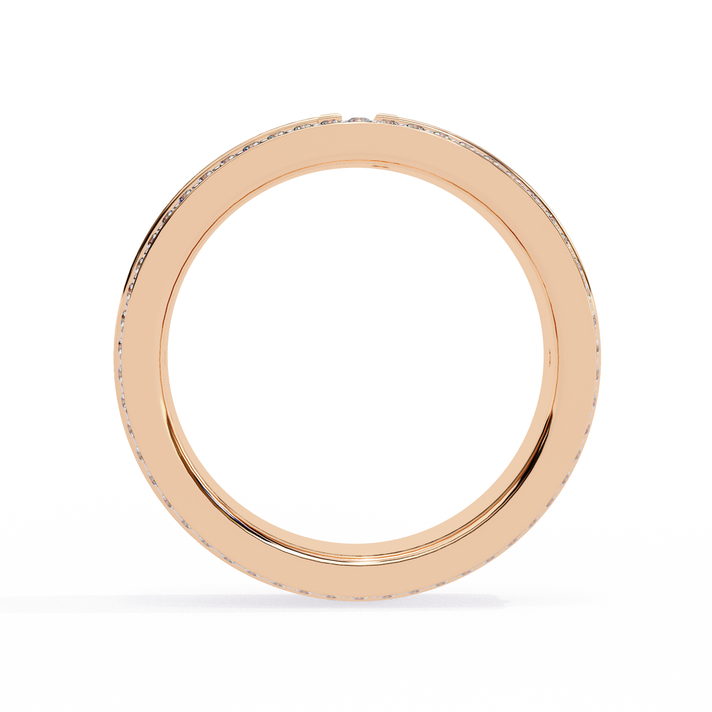 Round Cut Lab Grown Diamond Unique Half Eternity Beautiful Unisex Wedding Band