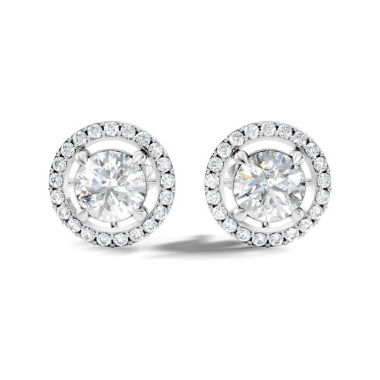 2.12 Ct Lab Grown Diamond Round Shape Minimalist New Classic Diamond Earrings For Wedding Wear - HIGHCARAT DIAMONDS