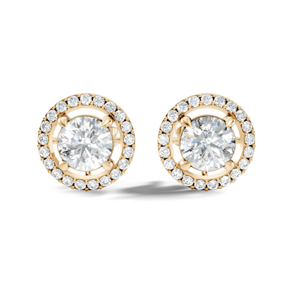 2.12 Ct Lab Grown Diamond Round Shape Minimalist New Classic Diamond Earrings For Wedding Wear - HIGHCARAT DIAMONDS