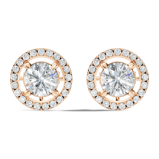 2.12 Ct Lab Grown Diamond Round Shape Minimalist New Classic Diamond Earrings For Wedding Wear - HIGHCARAT DIAMONDS