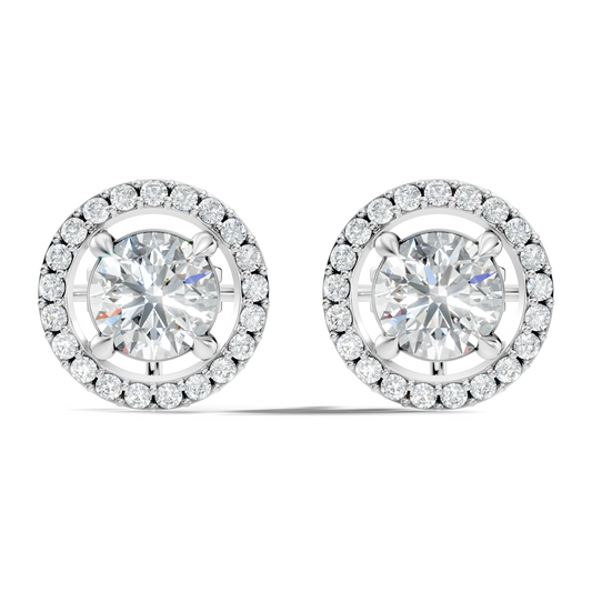 2.12 Ct Lab Grown Diamond Round Shape Minimalist New Classic Diamond Earrings For Wedding Wear - HIGHCARAT DIAMONDS