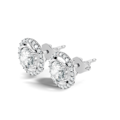 2.12 Ct Lab Grown Diamond Round Shape Minimalist New Classic Diamond Earrings For Wedding Wear - HIGHCARAT DIAMONDS