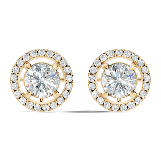 2.12 Ct Lab Grown Diamond Round Shape Minimalist New Classic Diamond Earrings For Wedding Wear - HIGHCARAT DIAMONDS