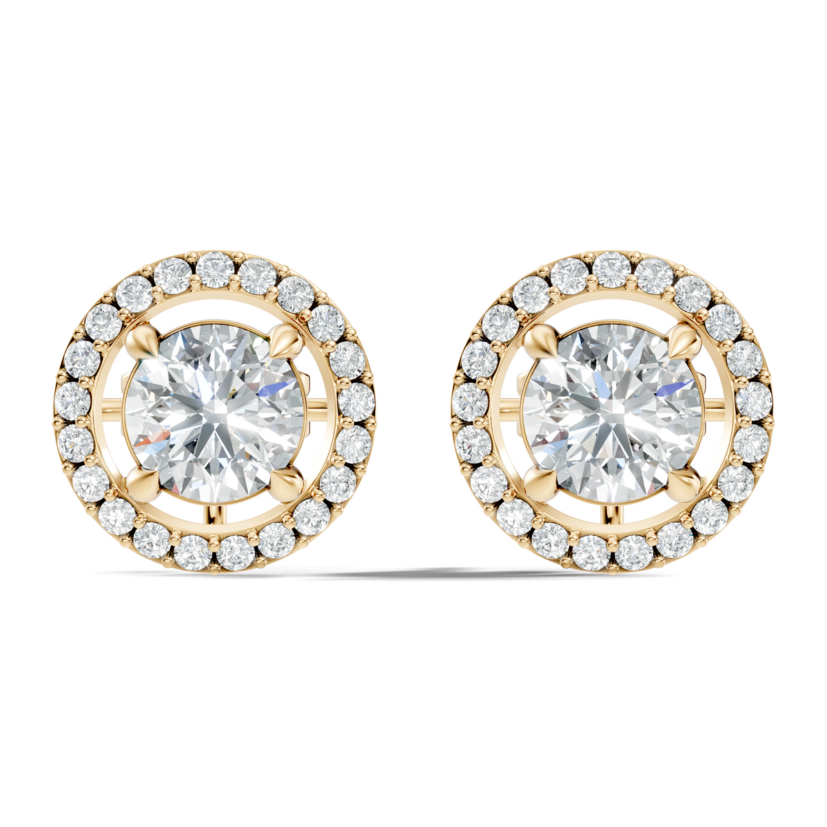 2.12 Ct Lab Grown Diamond Round Shape Minimalist New Classic Diamond Earrings For Wedding Wear - HIGHCARAT DIAMONDS