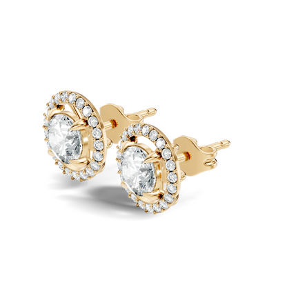 2.12 Ct Lab Grown Diamond Round Shape Minimalist New Classic Diamond Earrings For Wedding Wear - HIGHCARAT DIAMONDS