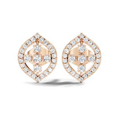10k Solid White Gold Round Shape Lab Grown & Natural Diamond New Every Sparkle Diamond Earrings For Her - HIGHCARAT DIAMONDS