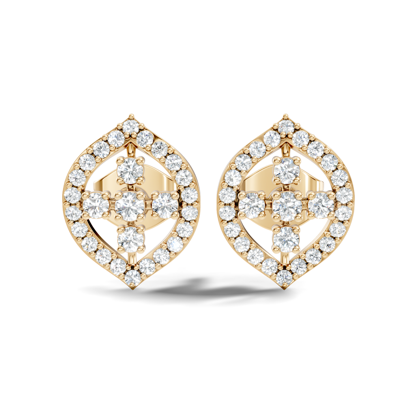 10k Solid White Gold Round Shape Lab Grown & Natural Diamond New Every Sparkle Diamond Earrings For Her - HIGHCARAT DIAMONDS