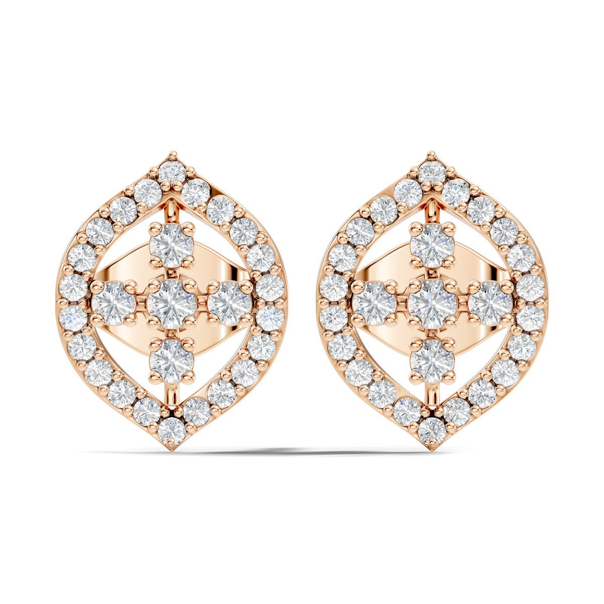 10k Solid White Gold Round Shape Lab Grown & Natural Diamond New Every Sparkle Diamond Earrings For Her - HIGHCARAT DIAMONDS