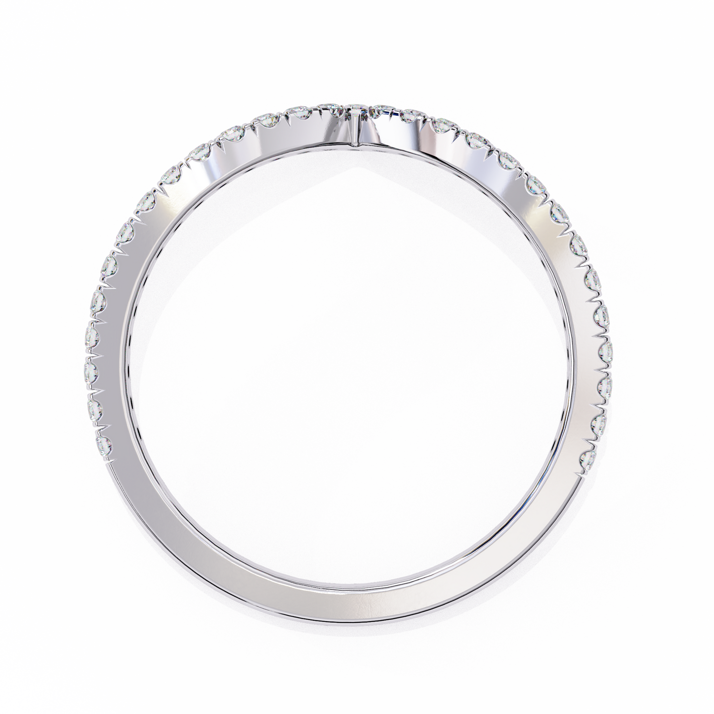 Round Cut Lab Grown Diamond V Shape 14k Yellow Gold Perfect Delicate Bridesmaid Band For Her - HIGHCARAT DIAMONDS