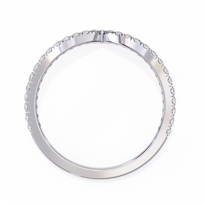 Round Cut Lab Grown Diamond V Shape 14k Yellow Gold Perfect Delicate Bridesmaid Band For Her - HIGHCARAT DIAMONDS