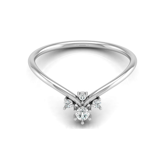 Round Cut Lab Grown Diamond V-Shaped Curved Wedding Ring - HIGHCARAT DIAMONDS