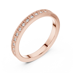 Round Cut Lab Grown Diamond Vintage Channel Set Dainty Perfect Wedding Band For Her - HIGHCARAT DIAMONDS