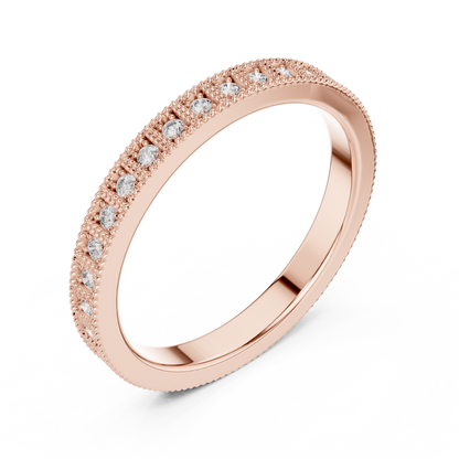 Round Cut Lab Grown Diamond Vintage Channel Set Dainty Perfect Wedding Band For Her - HIGHCARAT DIAMONDS