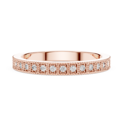 Round Cut Lab Grown Diamond Vintage Channel Set Dainty Perfect Wedding Band For Her - HIGHCARAT DIAMONDS