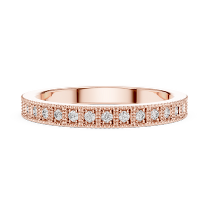 Round Cut Lab Grown Diamond Vintage Channel Set Dainty Perfect Wedding Band For Her - HIGHCARAT DIAMONDS