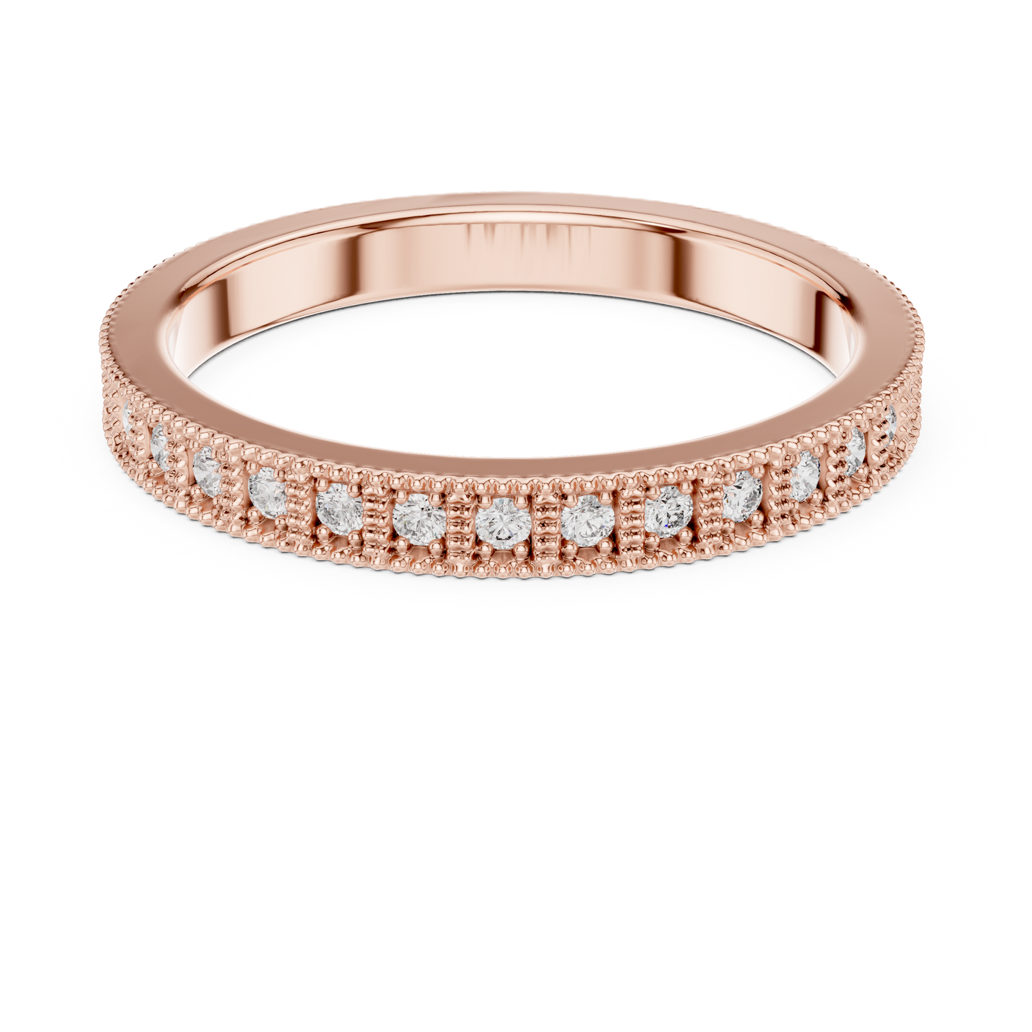 Round Cut Lab Grown Diamond Vintage Channel Set Dainty Perfect Wedding Band For Her - HIGHCARAT DIAMONDS