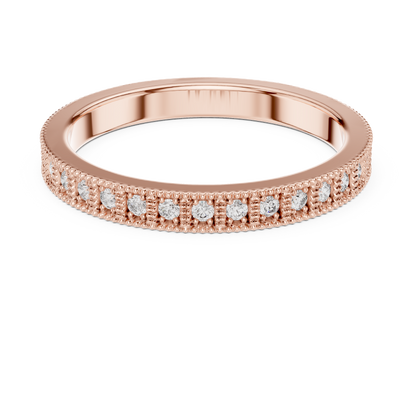 Round Cut Lab Grown Diamond Vintage Channel Set Dainty Perfect Wedding Band For Her - HIGHCARAT DIAMONDS