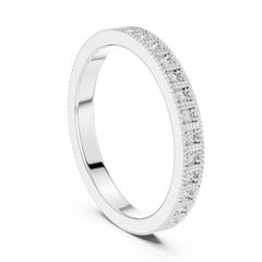Round Cut Lab Grown Diamond Vintage Channel Set Dainty Perfect Wedding Band For Her - HIGHCARAT DIAMONDS