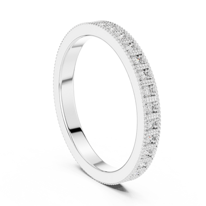 Round Cut Lab Grown Diamond Vintage Channel Set Dainty Perfect Wedding Band For Her - HIGHCARAT DIAMONDS