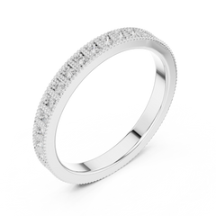 Round Cut Lab Grown Diamond Vintage Channel Set Dainty Perfect Wedding Band For Her - HIGHCARAT DIAMONDS