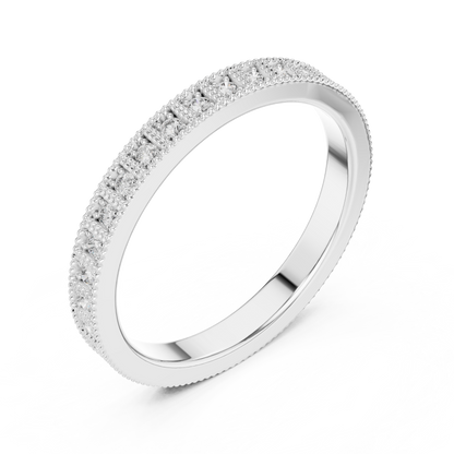 Round Cut Lab Grown Diamond Vintage Channel Set Dainty Perfect Wedding Band For Her - HIGHCARAT DIAMONDS