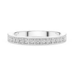 Round Cut Lab Grown Diamond Vintage Channel Set Dainty Perfect Wedding Band For Her - HIGHCARAT DIAMONDS