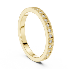 Round Cut Lab Grown Diamond Vintage Channel Set Dainty Perfect Wedding Band For Her - HIGHCARAT DIAMONDS