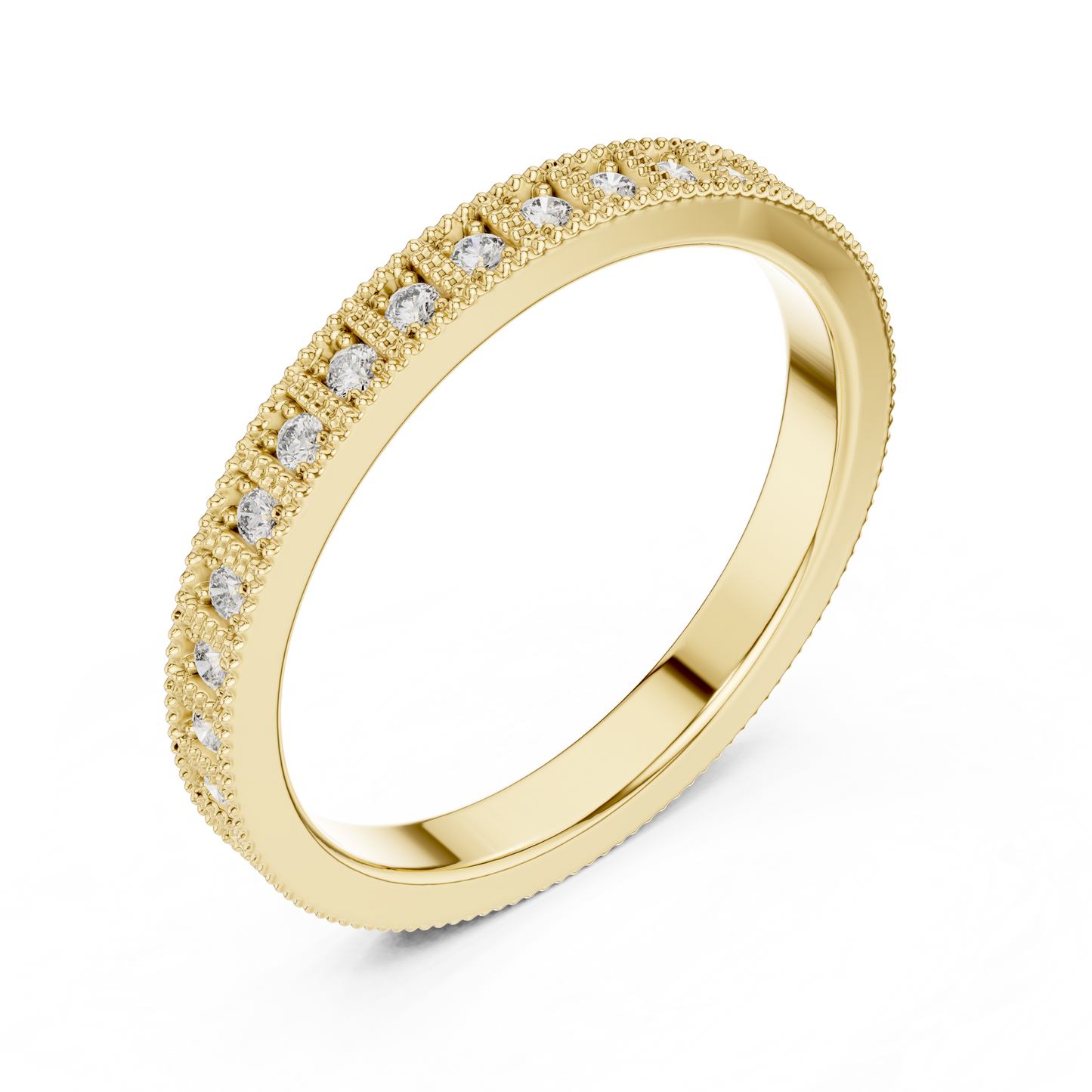 Round Cut Lab Grown Diamond Vintage Channel Set Dainty Perfect Wedding Band For Her - HIGHCARAT DIAMONDS