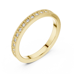 Round Cut Lab Grown Diamond Vintage Channel Set Dainty Perfect Wedding Band For Her - HIGHCARAT DIAMONDS