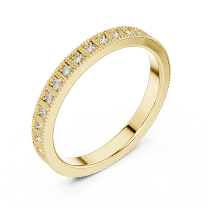 Round Cut Lab Grown Diamond Vintage Channel Set Dainty Perfect Wedding Band For Her - HIGHCARAT DIAMONDS