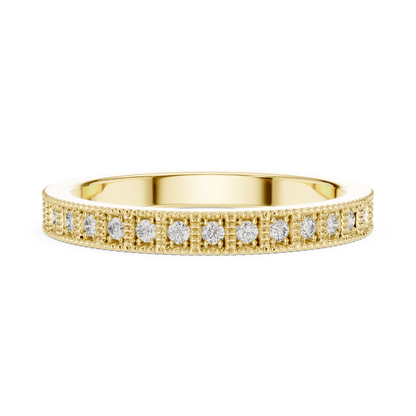 Round Cut Lab Grown Diamond Vintage Channel Set Dainty Perfect Wedding Band For Her - HIGHCARAT DIAMONDS