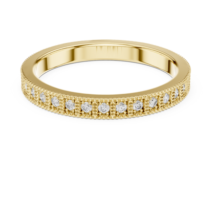 Round Cut Lab Grown Diamond Vintage Channel Set Dainty Perfect Wedding Band For Her - HIGHCARAT DIAMONDS