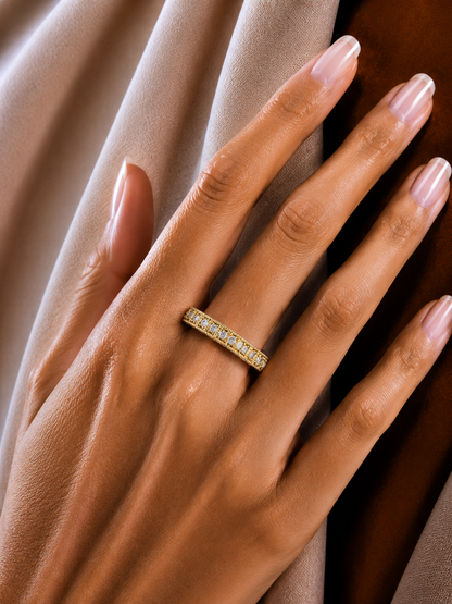 Round Cut Lab Grown Diamond Vintage Channel Set Dainty Perfect Wedding Band For Her - HIGHCARAT DIAMONDS