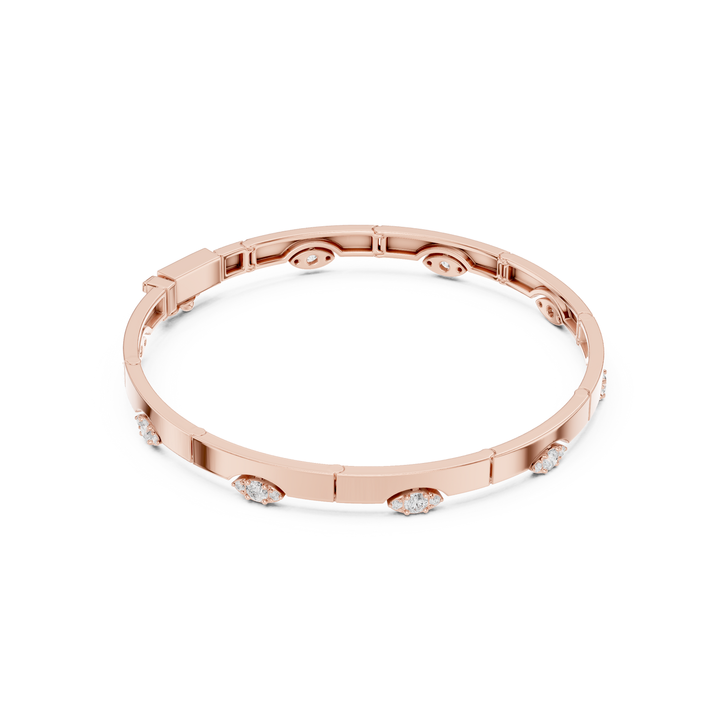 Round Cut Lab Grown Diamond Vintage Classic Ethical Bangle Bracelet - HIGHCARAT DIAMONDS