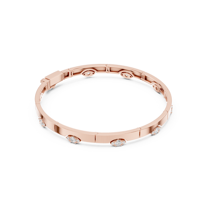 Round Cut Lab Grown Diamond Vintage Classic Ethical Bangle Bracelet - HIGHCARAT DIAMONDS