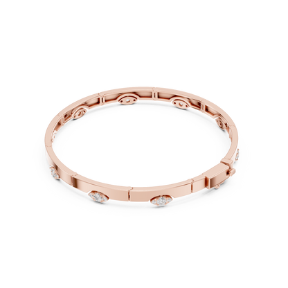 Round Cut Lab Grown Diamond Vintage Classic Ethical Bangle Bracelet - HIGHCARAT DIAMONDS