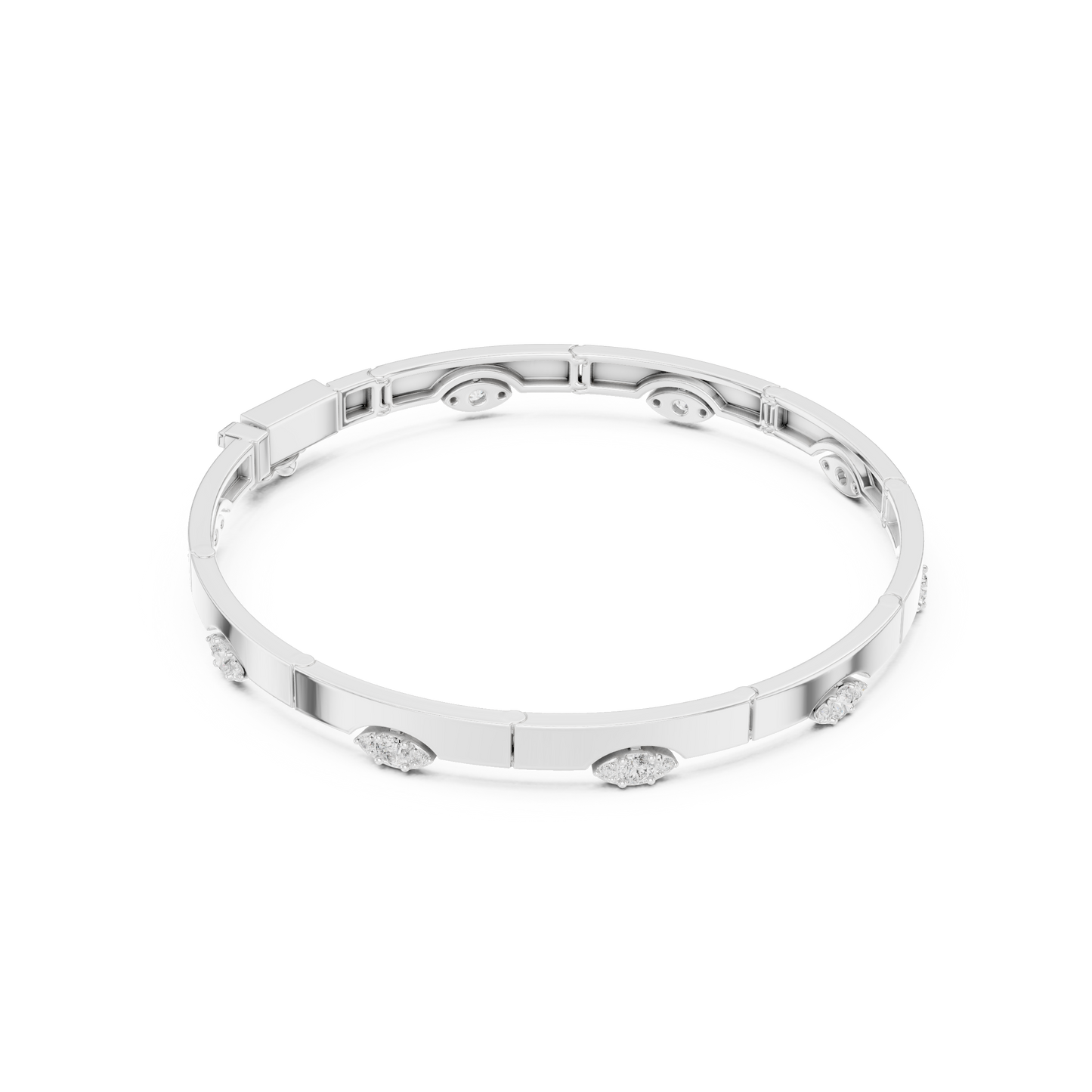 Round Cut Lab Grown Diamond Vintage Classic Ethical Bangle Bracelet - HIGHCARAT DIAMONDS