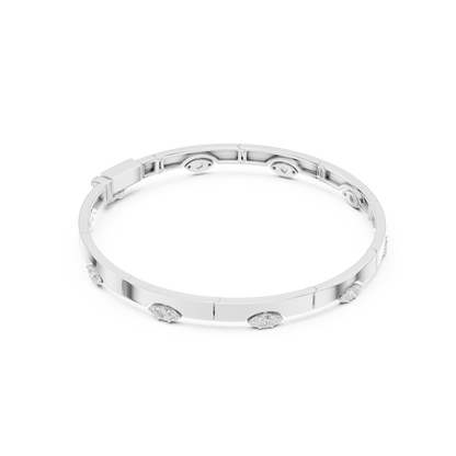 Round Cut Lab Grown Diamond Vintage Classic Ethical Bangle Bracelet - HIGHCARAT DIAMONDS