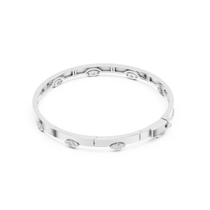 Round Cut Lab Grown Diamond Vintage Classic Ethical Bangle Bracelet - HIGHCARAT DIAMONDS