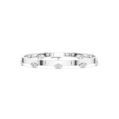 Round Cut Lab Grown Diamond Vintage Classic Ethical Bangle Bracelet - HIGHCARAT DIAMONDS