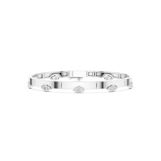 Round Cut Lab Grown Diamond Vintage Classic Ethical Bangle Bracelet - HIGHCARAT DIAMONDS