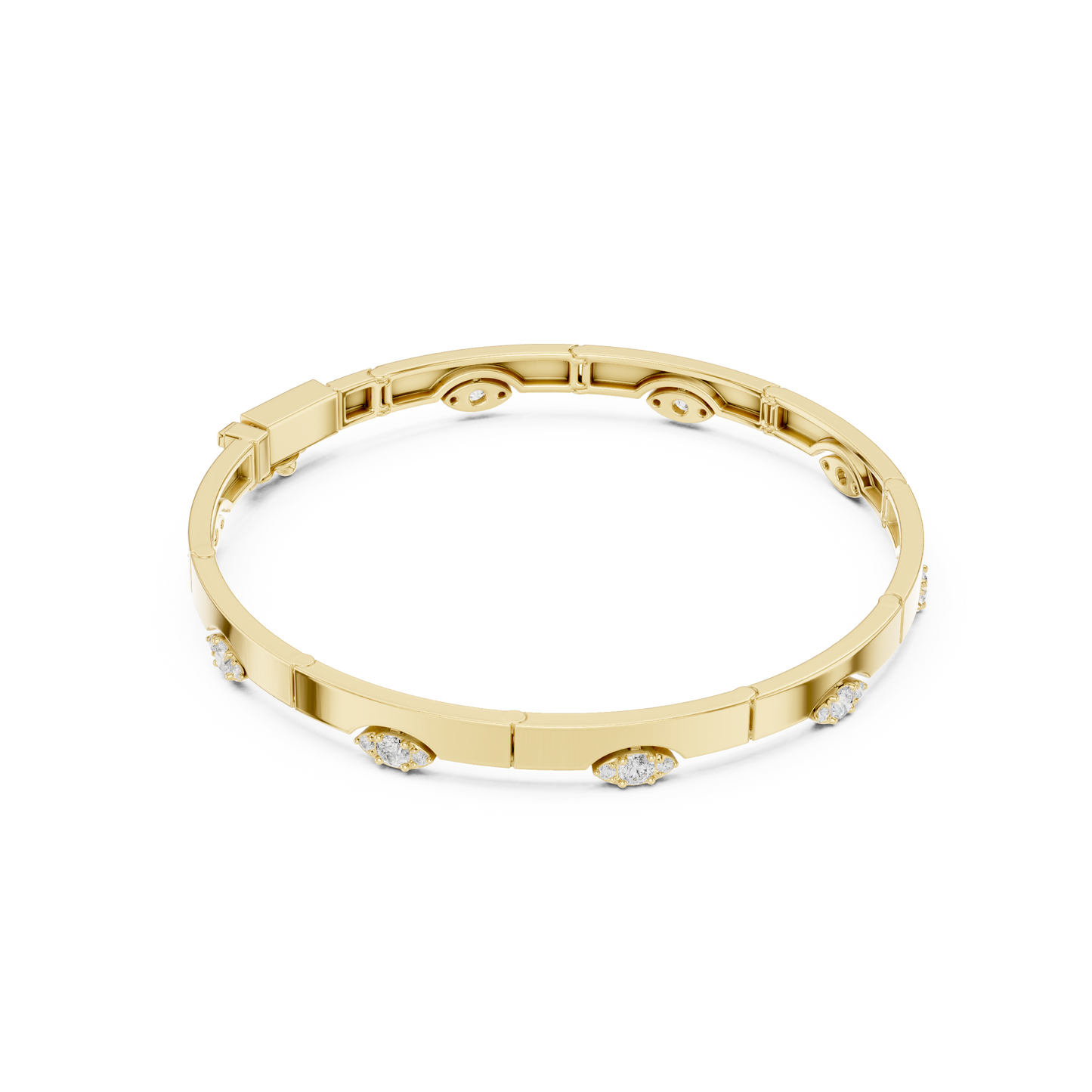 Round Cut Lab Grown Diamond Vintage Classic Ethical Bangle Bracelet - HIGHCARAT DIAMONDS