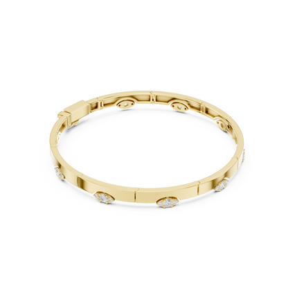 Round Cut Lab Grown Diamond Vintage Classic Ethical Bangle Bracelet - HIGHCARAT DIAMONDS