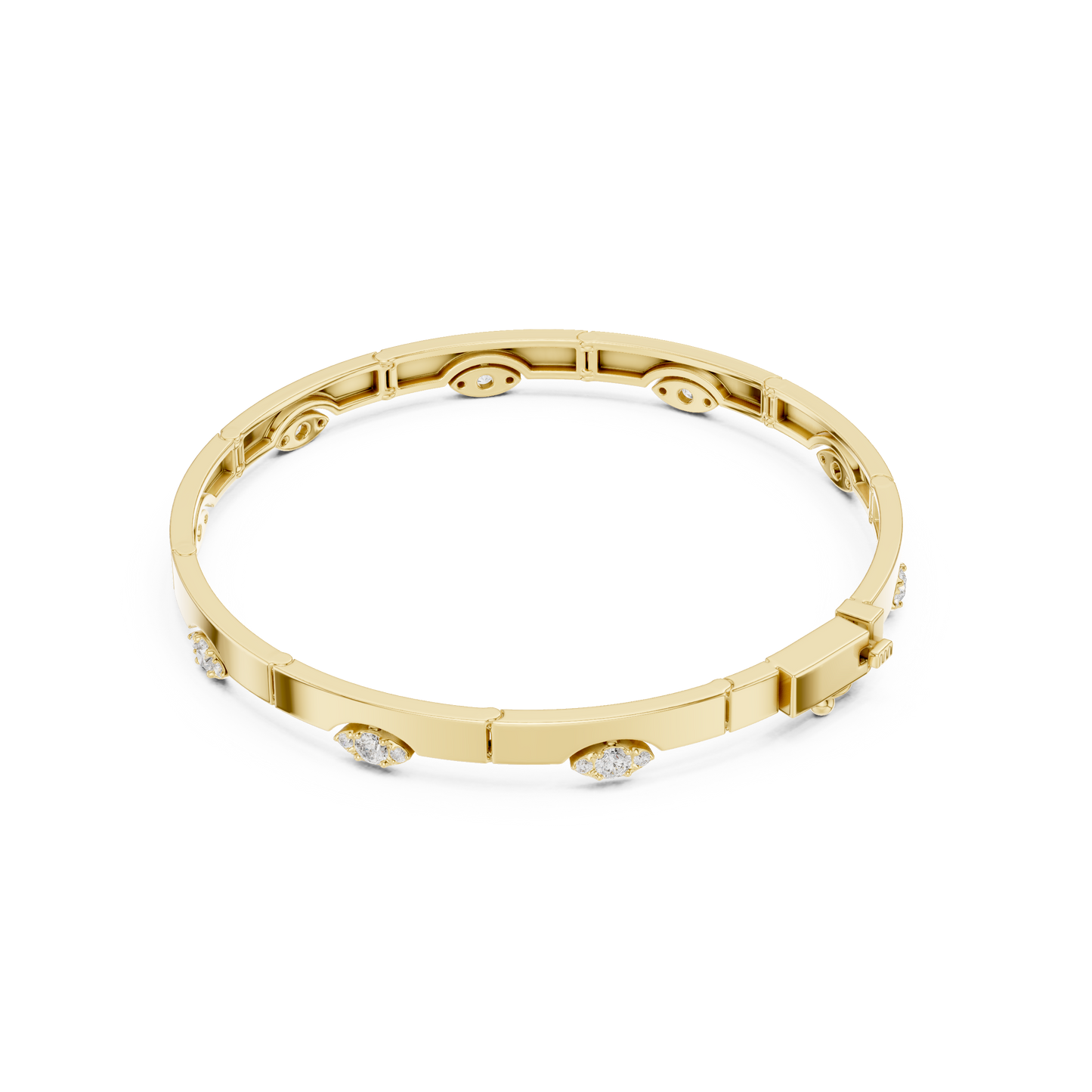 Round Cut Lab Grown Diamond Vintage Classic Ethical Bangle Bracelet - HIGHCARAT DIAMONDS