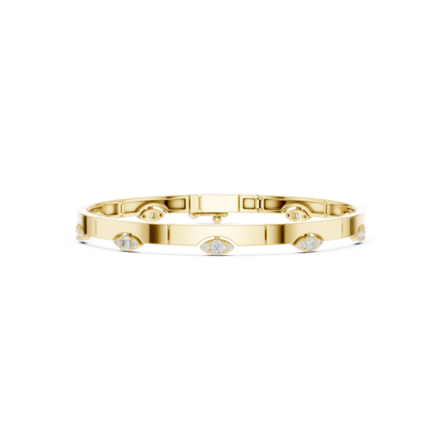 Round Cut Lab Grown Diamond Vintage Classic Ethical Bangle Bracelet - HIGHCARAT DIAMONDS