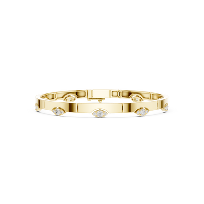 Round Cut Lab Grown Diamond Vintage Classic Ethical Bangle Bracelet - HIGHCARAT DIAMONDS