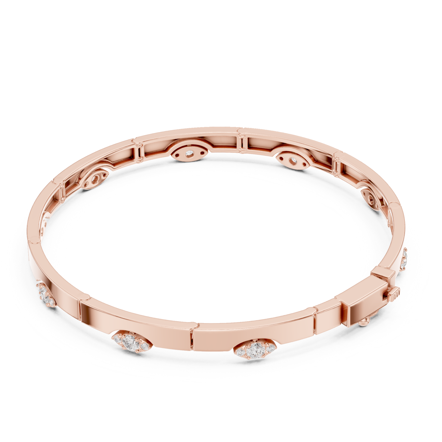 Round Cut Lab Grown Diamond Vintage Classic Ethical Bangle Bracelet - HIGHCARAT DIAMONDS