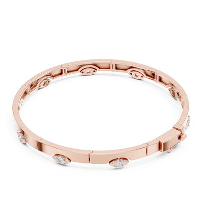 Round Cut Lab Grown Diamond Vintage Classic Ethical Bangle Bracelet - HIGHCARAT DIAMONDS